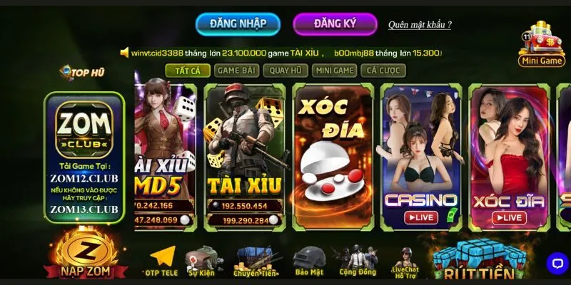 Kho game đồ sộ tại Zomclub 88 link mới nhất 